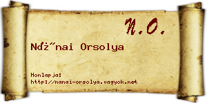 Nánai Orsolya névjegykártya